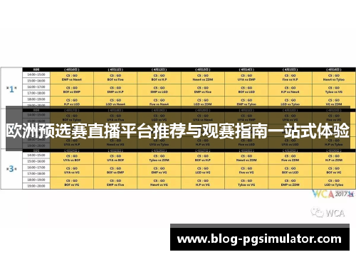 欧洲预选赛直播平台推荐与观赛指南一站式体验
